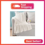 Miulee Super Soft Throw Blanket With Stripe Pattern For Lightweight Fleece Warm. Fixed Price $22.43.