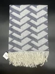Williams Sonoma Novelty Patterned Jacquard Cashmere Throw Gray / Blue Nwt. Fixed Price $199.00.