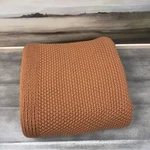 West Elm Cotton Knit Throw Blanket 50 X60 Copper Rust Nwot. Fixed Price $69.95.
