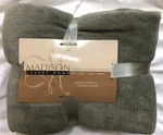 Madison Luxury Home Coral Fleece Throw 50" 60" Comfort Velvet Touch Sage Green. Fixed Price $10.60.