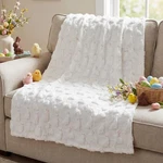 Hahafelt Easter Throw Blanket 50 X 60 White Inches, Pink,. Fixed Price $31.99.