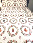 Christmas Holiday Bedding Set Quilted Coverlet Full Size With Shams. Fixed Price $49.00.