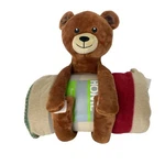 Warm & Cozy Brown Bear Plush Stuffed Animal Blanket Hugger Toy/fleece Throw Hsn. Fixed Price $12.50.