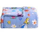 Disney Alice In Wonderland Oversized Blue Plush Fleece Throw Blanket 5X6 Feet. Fixed Price $15.99.