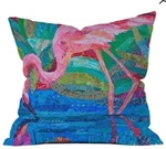 18"X18" Deny Designs Elizabeth St Hilaire Nelson Flamingo 2 Square Throw Pillow. Fixed Price $29.99.
