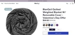 Blanquil Quilted Blanket (grey 20LB) W/removable Cover. Fixed Price $50.00.