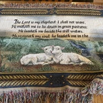 50X60 Woven Multicolor Memorial Throw Blanket W/fringe 23RD Psalm Lambs. Fixed Price $22.50.