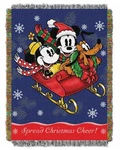 Disney's Mickey Mouse, "sleigh Ride" Woven Tapestry Throw Blanket, 48" X 60",. Fixed Price $31.99.