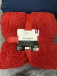 Mainstays Red Sherpa Polyester King Size Blanket. Fixed Price $46.00.