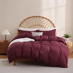 Burgundy Duvet Cover Set Queen Size, 3 Piece With Pillow Shams, S.... Fixed Price $38.52.