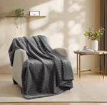 Jennifer Adams Luxe Faux Rabbit Fur Channel Luxury Throw, 60"X70" Gray. Fixed Price $35.00.