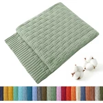 Treely 100% Cotton Knitted Throw Blanket 50X60 Light Sage Green Couch Cover. Fixed Price $52.95.