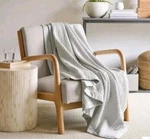 New Jennifer Adams All Season Classic Waffle Weave Throw 60 X 70 Silver Gray. Fixed Price $23.97.