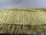 Textillery Weavers Chenille Rose Throw Blanket Green Grey Woven Stripes Fringe. Fixed Price $90.00.