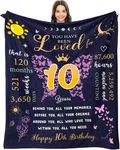 Birthday Gift For Year Old Girl Blanket 60" X 50", BLACK-10TH. Fixed Price $31.03.