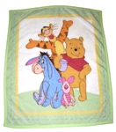Disney Winnie The Pooh Piglet Eeyore Tigger Green Dash Plush Baby Blanket. Fixed Price $57.16.