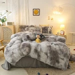 Jameswish Shaggy Plush Duvet Cover Set Super Soft Queen, Gray White Ombre. Fixed Price $78.29.
