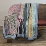 Indian Vintage Multicolor Fine Kantha Quilt Reversible Blanket Bedspread Throw. Fixed Price $69.99.