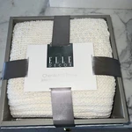 Nwt Elle Decor Ivory Cable Chenille Knit Throw In Gift Box 50X60". Fixed Price $5.00.