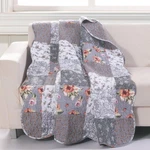 Giulia Floral And Stencil Prints Fashionable Quilted Throw Blanket - 50X60",GRAY. Fixed Price $48.89.
