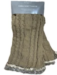 New Northcrest Cable Knit Faux Fur Throw Beige Tan. Fixed Price $29.99.