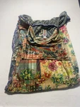 Johnny Was Blanket Travel Designer Multicolor Reversible Euc. Fixed Price $77.50.