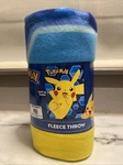 Pokemon Pikachu Fleece Throw Blanket 45" X 60", For Kids New. Fixed Price $15.95.