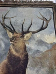 Cotton Tapestry Blanket Deer Buck Woodland Mountain Scene Wall Art Throw 72X52. Fixed Price $49.00.