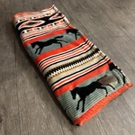 Wrangler Travel Blanket Southwestern Horse Print Fleece Throw With Matching Bag. Fixed Price $22.49.
