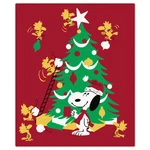 Hallmark Peanuts Snoopy And Woodstock Decorating The Tree Throw Blanket 50X60. Fixed Price $41.00.