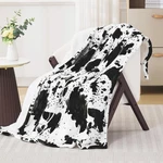 Black Cow Print Heated Throw Blanket 50"X60", Electric With... Fast Ship. Fixed Price $45.99.