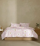 Marimekko Unikko Full / Queen Duvet Cover Set Pink White Floral Cotton. Fixed Price $124.95.