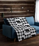 Virah Bella- Buffalo Plaid Bear White- Lightweight Quilted Throw Blanket 50"X60". Fixed Price $34.95.