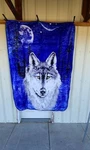 Wolf Forest Moon Wolves Twin Size Blanket. Fixed Price $50.95.