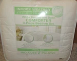 Indoor Weather White Feather Down Cold 3 Pc Twin Set COMFORTER/2 Pillows. Fixed Price $109.99.