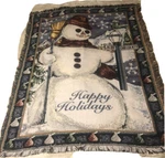 Snowman Happy Holidays Fringe Throw Blanket Northwest Coca Chocolate Sign. Fixed Price $15.00.