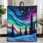 Northern Lights Quilted Blanket Aurora Borealis Galaxy Night Sky Cozy Gift Decor. Fixed Price $44.23.