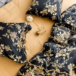 Eikei Eastern Floral Chinoiserie Blossom Duvet Quilt Cover Set Black Gold King. Fixed Price $118.00.