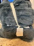 Pottery Barn Double Faced Rabbit Faux Fur Throw 50 60 Shadow Blue-nwt. Fixed Price $90.99.