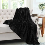 Luxury Striped Faux Mink Fur Throw Blanket Ultra Soft & Cozy For Couch Bed. Fixed Price $29.69.