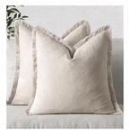 Miulee Throw Pillow Covers Neutral Linen Euro Shams Set Of 2, Natural Beige.... Fixed Price $29.59.