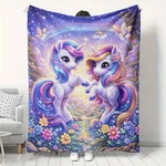 Brand New Unicorn Rainbow Fantasy Velveteen Throw Blanket 50X60 Cute Decor. Fixed Price $29.99.