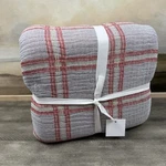 Greenrow Pia Cotton Woven Blanket Throw Full/queen Blue/raspberry Plaid Nwot. Fixed Price $149.95.