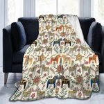 Swedish Dala Horses Throw Blanket Soft Fleece Women Gift For Kids Bo. Fixed Price $28.22.