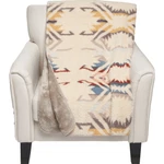 Pendleton White Sands Southwest Sherpa Fleece Throw Blanket Cream Blue Red Taupe. Fixed Price $68.99.