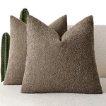 Foindtower Set Of 2, Decorative Textured Boucle Throw Pillow Covers Accent So.... Fixed Price $43.93.