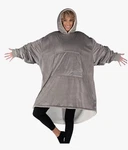 The Comfy Hoodie Blanket Sherpa Big Oversized Gray Wearable Microfiber Fleece. Fixed Price $21.94.