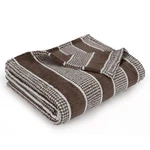 Catalonia Blanket Throw Fleece New Brown Stripe 50" X 60". Fixed Price $24.95.