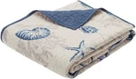 Madison Park Bayside Luxury Oversized Quilted Throw Ivory Navy Blue 60X70 Coa.... Fixed Price $49.15.