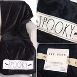 Rae Dunn Halloween Spooky Bat Black Fleece Throw Blanket Embroidered Patch 50X70. Fixed Price $36.99.